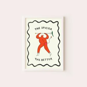 Little Black Cat Illustrated Goods - The Spicier The Better Art Print | Kitchen Art | Chilli