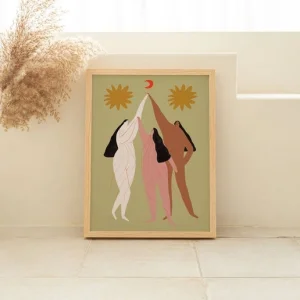 Little Black Cat Illustrated Goods - Three Graces Art Print | Feminist Wall Art | Nude Artwork
