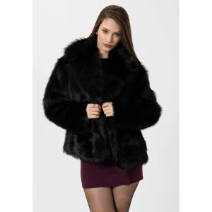 Jacket Collar Faux Fur Jacket - 2