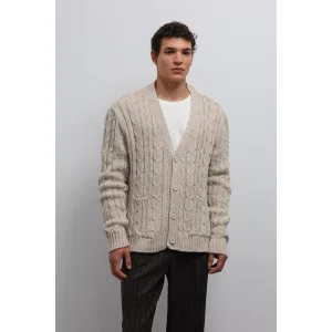 Hair Knitted Textured Cardigan
