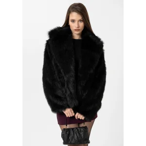 Jacket Collar Faux Fur Jacket - 1