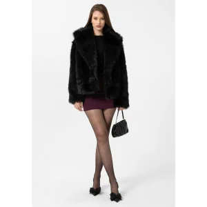 Jacket Collar Faux Fur Jacket - 4