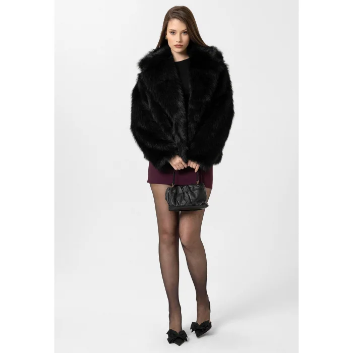 Jacket Collar Faux Fur Jacket - 5