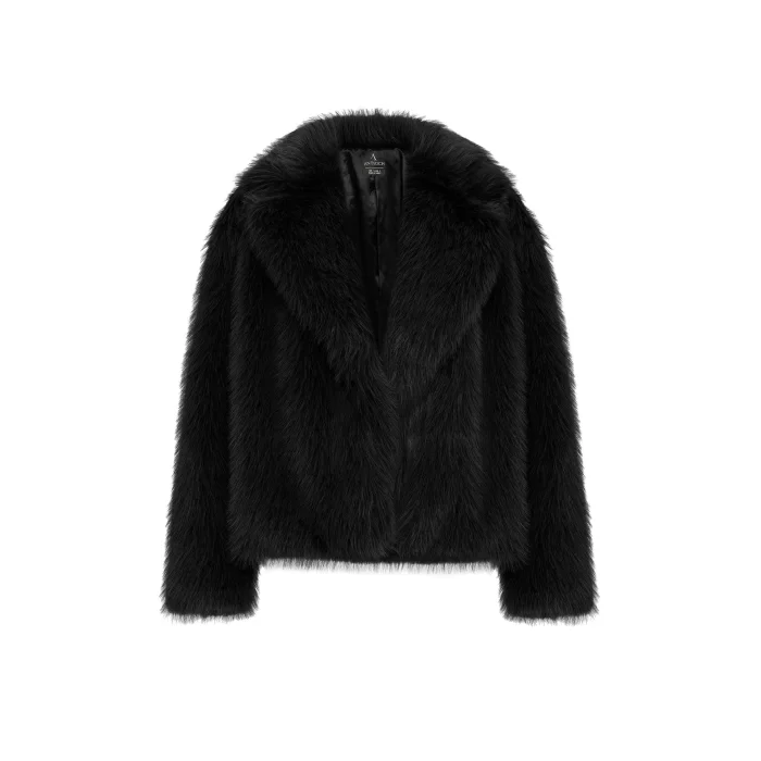 Jacket Collar Faux Fur Jacket - 9