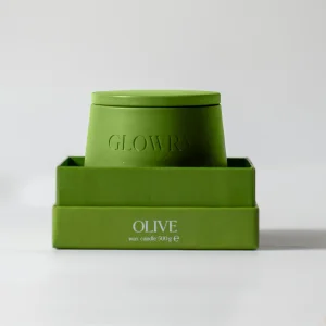 Olive |  Bergamot & Yeşil Çay & Sandal Ağacı - Kokulu Mum -  500g - Ahşap Fitilli - El Yapımı