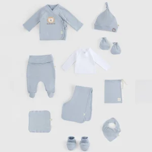 Organic Cotton 10-piece Newborn Hospital Set - Blue