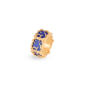 Abyssborn Unisex Dark-blue Enamel Ring