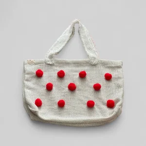 Handmade Red Pom-pom Bag