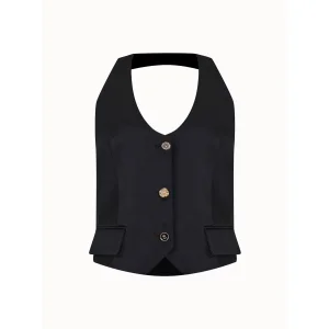 Satin Halter Neck Vest