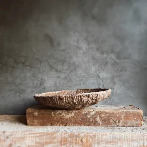 Bressa | Dekoratif El Yapımı Paper Mache Asimetrik Rustik Kase