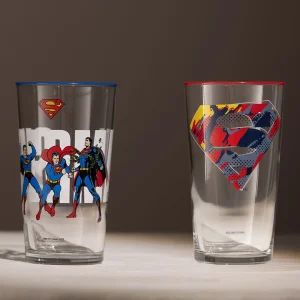 Superman 2-piece Soft Drink Glass Set 570 Cc