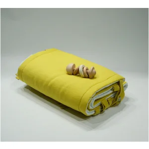 Mint - Yellow Muslin Crib Cover