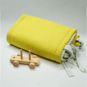 Yellow - Striped Mint Muslin Crib Cover