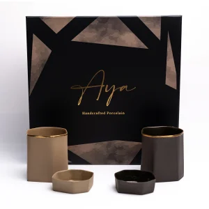 Perge Serisi Hediye Kutulu İkili Porselen Bardak Seti