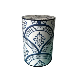 Mavi Desenli Mas Wood Table