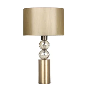 Antique Gold Milan Lampshade - Shiny Beige Headboard