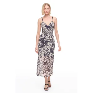 Caias Regular Fit Çiçekli Maxi Boy Elbise