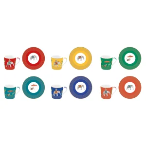 Marajah Set Of 6 Porcelain Coffee Cups