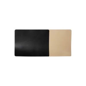 Deri Çift Taraflı Dikdörtgen Amerikan Servis (siyah/bej)