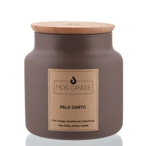 Palo Santo Jar Candle - Brown Wooden Lid Palo Santo Incense Scented Candle