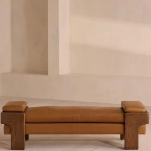 Elysor Leather Bench