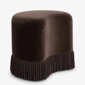 Teren Velvet Tasseled Pouf