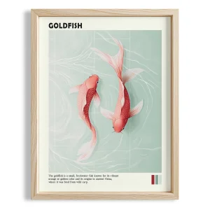 Japon Balığı Ahşap Çerçeveli Tablo