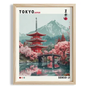Tokyo Senso-ji Temple Wood-framed Art Print