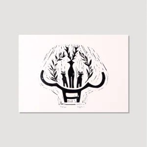 Hittite In Olive // Linocut Print