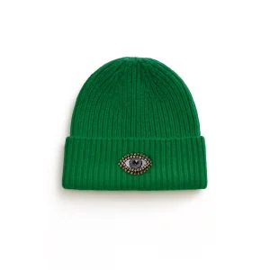 Green Woollü Beanie Crystal Bead Eye Detailed Hat Holiday/christmas Gift - 2