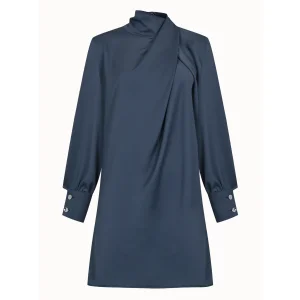 Draped Satin Mini Dress