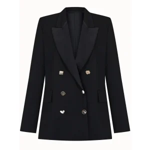 Tailored Double-breasted Blazer With Satin Lining