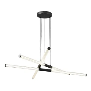 Blade 6 Light Matt Black Modern Chandelier