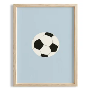 Futbol Topu With Blue Background Sports-themed Kids' Room Wooden Wall Art