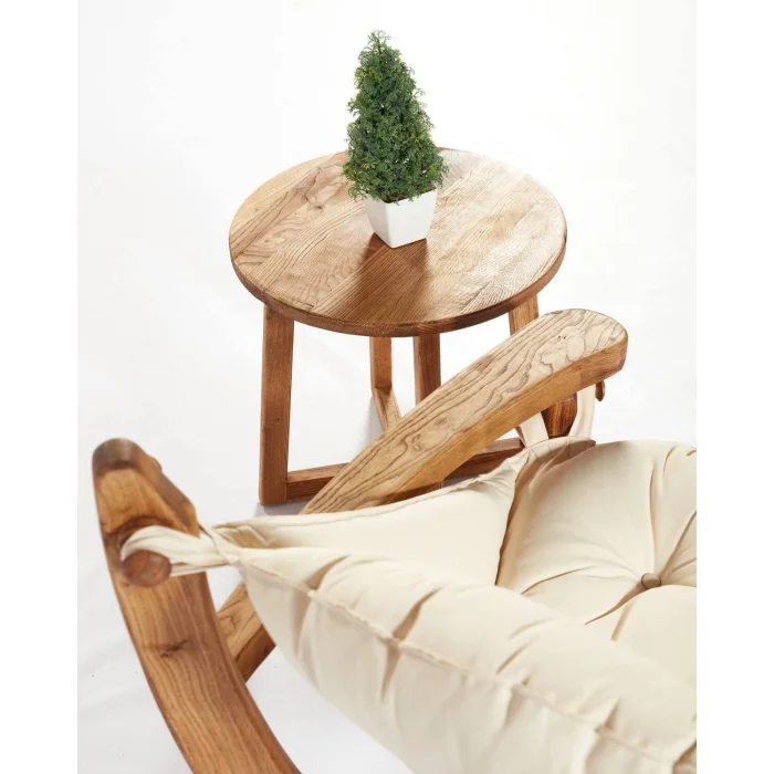 Relax Single Comfortable Wooden Garden Balcony Armchair And Coffee Table image 2