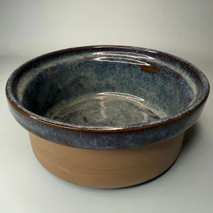Handmade Stoneware Blue Bowl | Ceramic Breakfast Bowl | Pet Bowl For Cats & Dogs | Fruit Or Salad Bowl | Modern Blue Glazed Pottery Dish