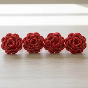 Şeklinde El Örgüsü Peçete Yüzüğü - 6 Adet