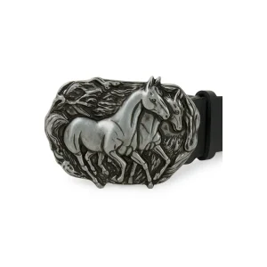 Premium Deri Erkek Kemer - Detaylı At Figürlü Toka