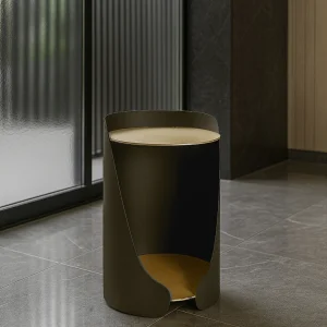 Cylora - Tasarım Çelik Metal Yan Sehpa - Kahve Sehpası