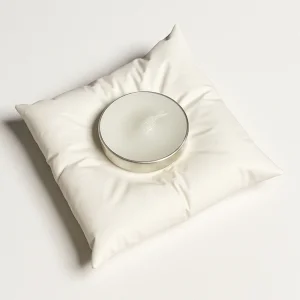 Mini-der Handmade White Pillow Candle Holder & Accessory Tray