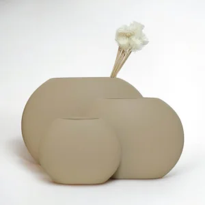 Flat Ceramic Vase Set