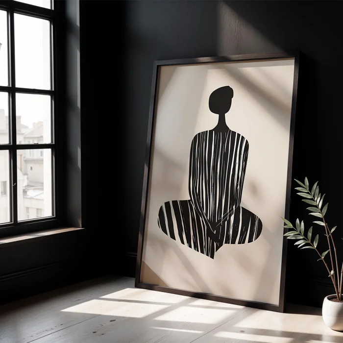 Calm Figure I - Meditation Wooden Framed Print image 3