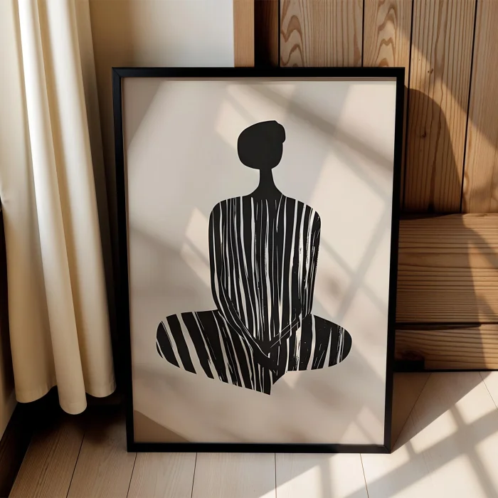 Calm Figure I - Meditation Wooden Framed Print image 4
