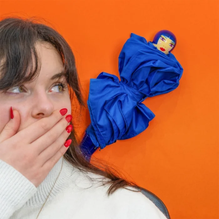 Pylones Compact Umbrella - Rain Parade (blue) image 4