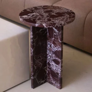 Rosso Marble Side Table
