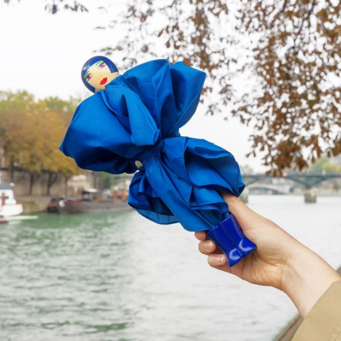 Pylones Compact Umbrella - Rain Parade (blue) image 3