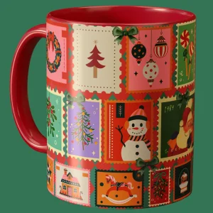 "xmaslove" Temalı Yılbaşı Ve Kış Tasarımlı Porselen Kupa