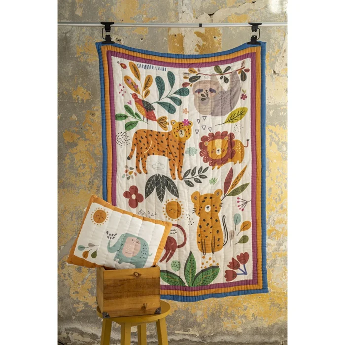 Jungle Handmade Organic Cotton Baby Kids Bedspread Set - 4