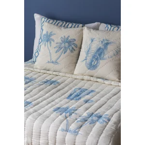Lotus Light Blue Geometric Patterned 2-piece Decorative Pillowcase - 4