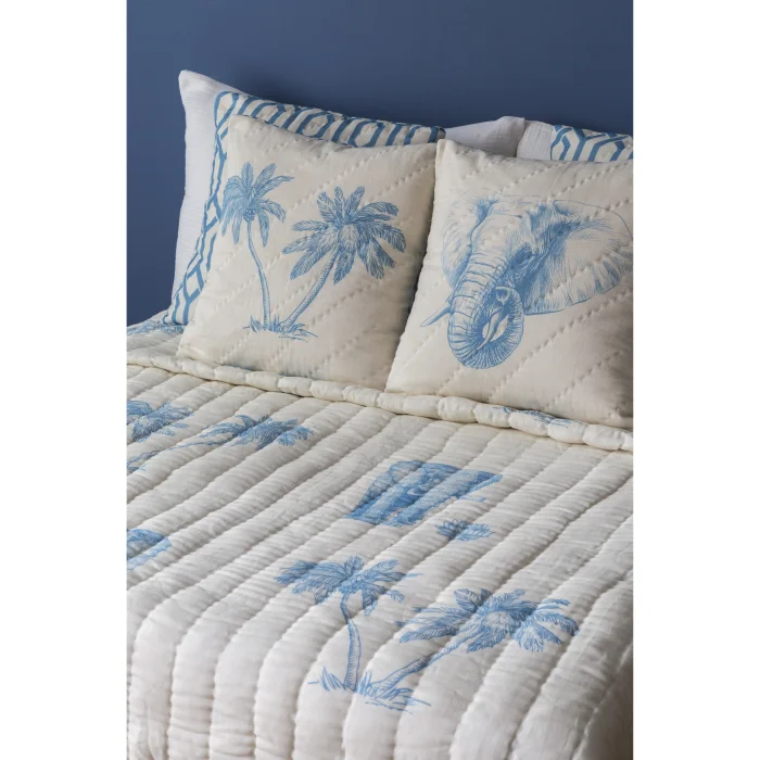 Lotus Light Blue Geometric Patterned 2-piece Decorative Pillowcase - 4
